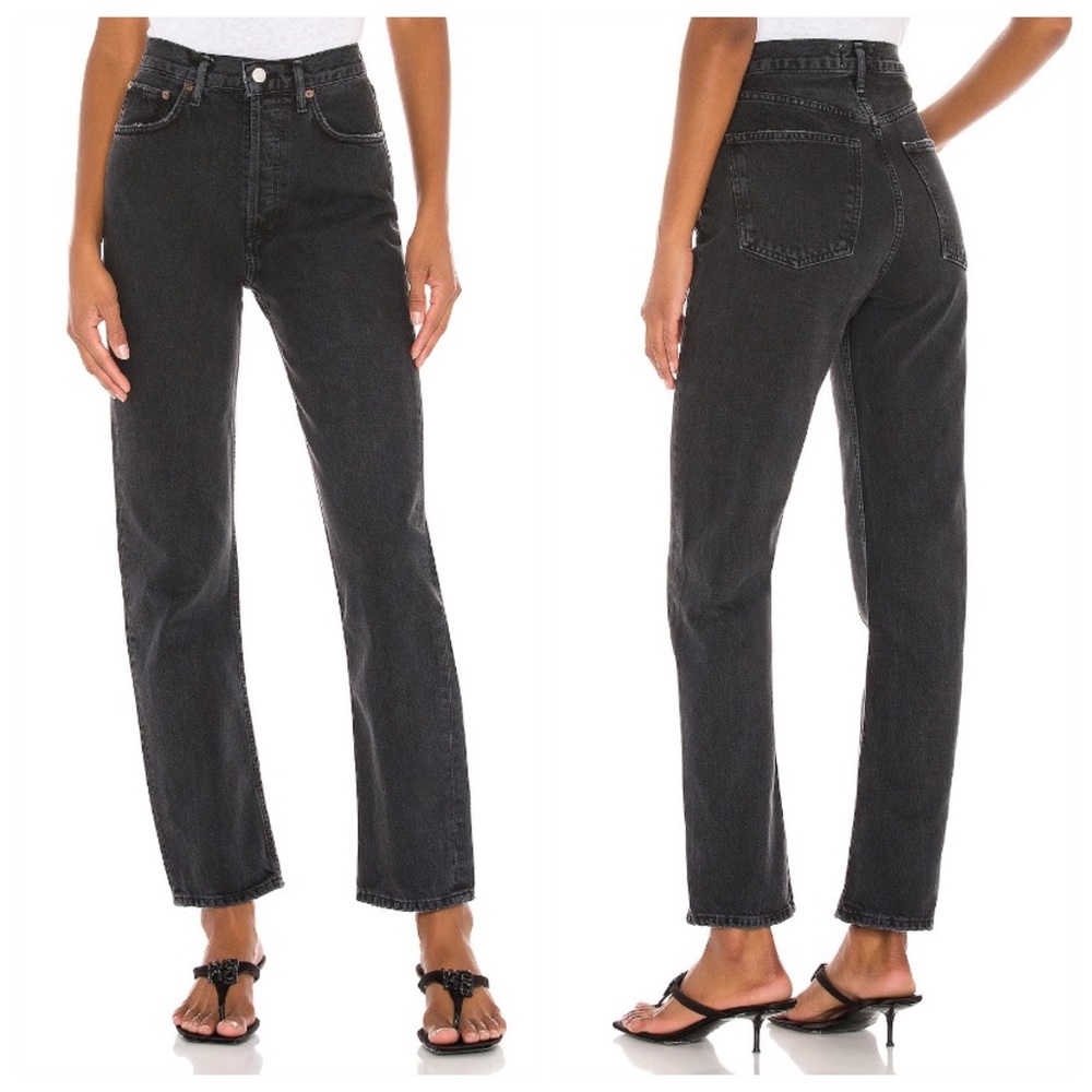 Agolde 90’s Pinch Waist High Rise Straight Jeans *Black Tea*